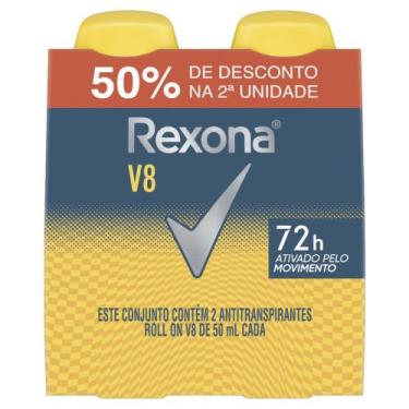 Imagem de Desodorante Rexona Roll On V8 Masculino 2 Unidades De 50ml