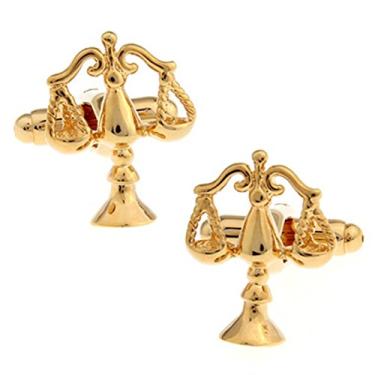 Imagem de Abotoaduras Libra Judge Lawyer Scales of Justice Dourado