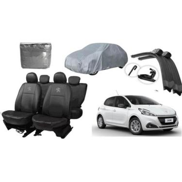 Imagem de Kit capa couro Peugeot 208 13-20 + capa e cobrir + limpador - aero pri