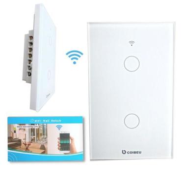 Imagem de Interruptor Inteligente WiFi, Smart Sem Fio Multifuncional 2 botões (M