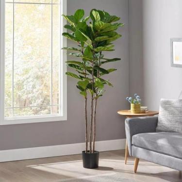 Imagem de Planta Artificial Ficus Lyrata Grande Planta Realista Com 1.25m, Plant