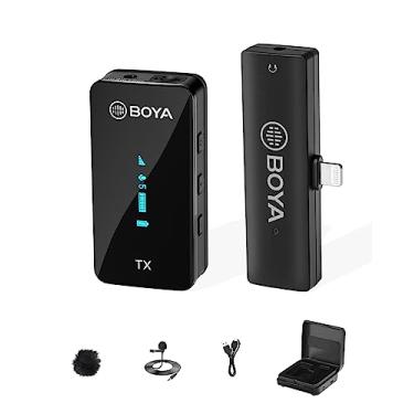 Imagem de BOYA Microfone de lapela sem fio BY-XM6-K3 para iPhone/iPad, microfone de lapela sem fio OLED com caixa de carregamento para YouTube, Tiktok Vlogging, transmissão ao vivo, gravação de vídeo