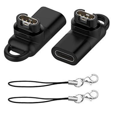 Imagem de 2 Pack USB-C Female to for Garmin Watch Charger Connector Male Adapter, Type C to Charging Adapter for Garmin Instinct 2 Solar/Fenix 5/6/7X/7/6X/Venu 2 Plus/EPIX/Forerunner 955 255_AB