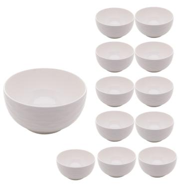 Imagem de Jogo 12 Bowl De Porcelana Tigela Cumbuca Cor Branco New Bone Lagos Lyor 11,5cm