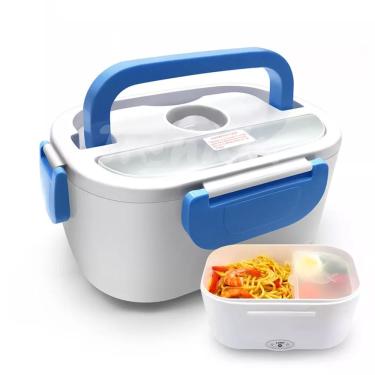 Imagem de Marmita Elétrica Portátil 6010 para Aquecimento de Alimentos 110V Ou 220V e Carro 12V Azul 1,5L Lorben