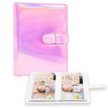 Imagem de Hearoo Álbum De Fotos 4X6 - 68 Bolsos, Pequeno, Mini Capacidade, Capa Couro Vegano Premium, Álbum, Carteira Portátil Para Meninos, Meninas, Aniversário, Casamento (Rosa Mágico)