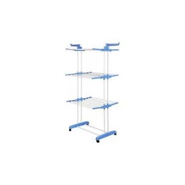 Imagem de Varal de Roupas Retr�til Dobr�vel, com Abas Laterais, para Lavanderia, Varanda, Banheiro, Compacto- varal port�til