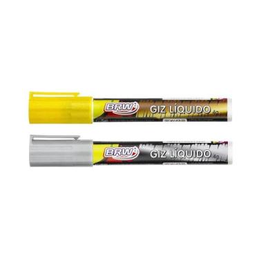 Imagem de Giz Líquido 6mm 4g Brw - Caneta Lousa Quadro Vidro Carros, (1 DOURADO 