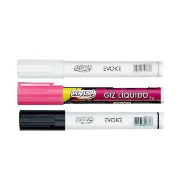 Imagem de Giz Líquido 6mm 4g Brw - Caneta Lousa Quadro Vidro Carros, KIT (1 BRAN