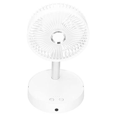 Imagem de ZJchao Mini Ventilador Portátil Portátil Ventilador de Mão Com 120 ° Cabeça de Largura de Largura 180 ° Flip Remote Control 3 Velocidades Telescópicas Dobráveis para o Escritório Em (Branco)