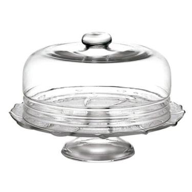 Imagem de Prato para Bolo Luvidarte 36 cm Com Pé e Tampa