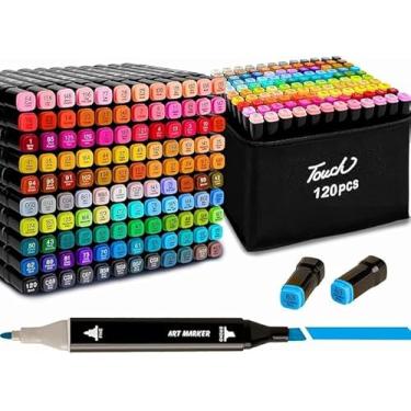 Imagem de Canetas para Pintar Bobbie Goods, Caneta Touch 120 Cores, para Livro de Colorir, Marcador - Canetinhas Ponta Dupla, Secagem Rápida, Base de Álcool, Não Tóxicas - Para Presente Criativo Antiestresse