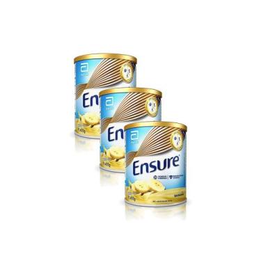 Imagem de Kit 3 Suplemento Adulto Ensure Pó Sabor Banana 400g