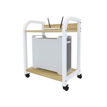 Imagem de Suporte de CPU com moldura principal móvel para computador, suporte de placa de arrasto, suporte de chassi, base de host de prateleira de camada dupla com polias suporte de CPU