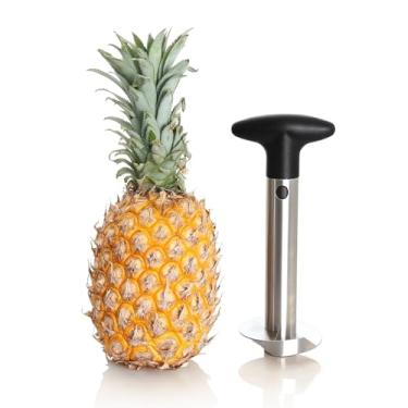 Imagem de Descascador de Abacaxi em Aço Inoxidável, Design Ergonômico, Cabo Preto