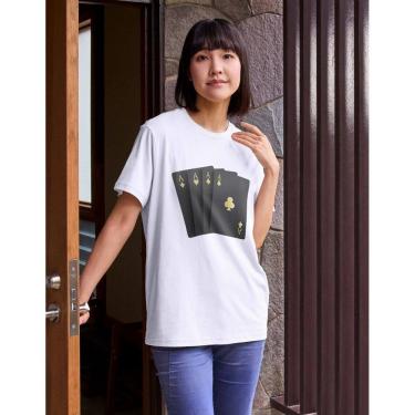 Imagem de T-Shirt Poker Style Baralho Luxo Dourado Camiseta Conforto