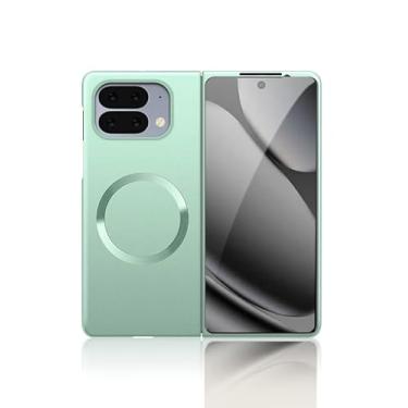 Imagem de Capa dobrável compatível com Google Pixel 10 Pro, compatível com Google Pixel 10 Pro Fold GM66V capa protetora à prova de choque de policarbonato rígido ultrafino com sucção magnética integrada verde
