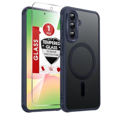 Imagem de LeYi Capa para celular Galaxy A56-5G: Capa compatível com Samsung A56 5G [Mag-Safe Fit] com protetor de tela, película fosca translúcida de toque suave e proteção de nível militar Funda para A 56