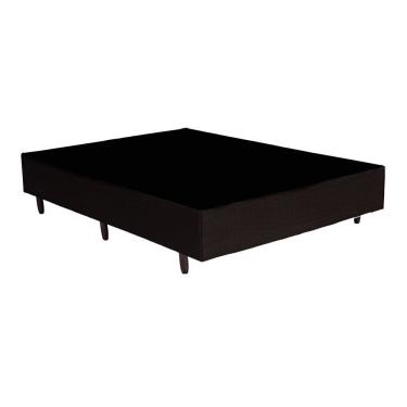 Imagem de Base Cama Box Casal 138x188 Cinza Estrutura Madeira Eucalipto Reforcada Suporte 150kg/m com Pes