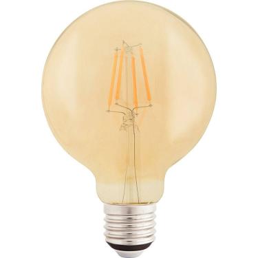 Imagem de Lâmpada Led De Filamento Tramontina G95 4k 2200k Luz Amarela Vidro âmbar Tramontina