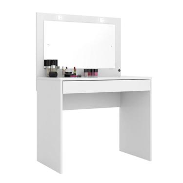 Imagem de Penteadeira Camarim C/EspelhoE Led 1 Gaveta Atraente Branco