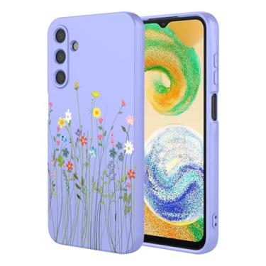 Imagem de HTXWXJC Capa de celular para Galaxy A13 5G, capa para Samsung A04S SM-A136U, à prova de choque, flexível, amortecedor, TPU, macia, capa de telefone com estampa de flores para Samsung Galaxy A13 5G