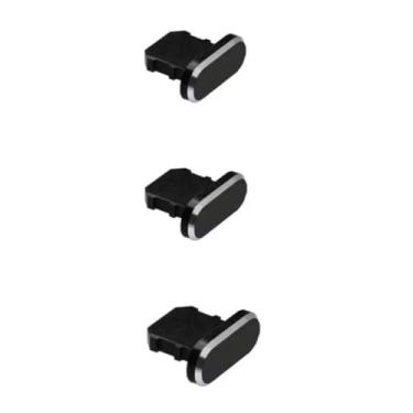 Imagem de Tampa Plug Protetora a Prova de Poeira e Sujeira com Suporte, entrada e saída USB - IPhone (z3 - preto + preto + preto)
