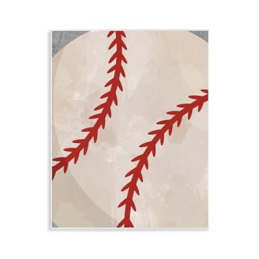 Imagem de Stupell Industries Arte de placa de parede de beisebol divertida saltitante, design por Christine Simpson Art, 14 x 11