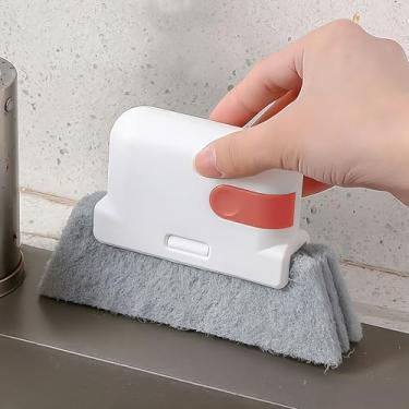 Imagem de Magic Window Track Cleaner – Vermelho – Ferramenta de escova de limpeza removível 2 em 1 para janelas, portas deslizantes e fendas apertadas