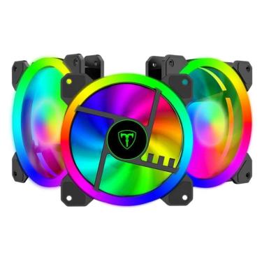 Imagem de Kit Cooler FAN com 3 Unidades T-Dagger 120x25mm RGB T-TGF513