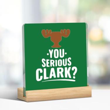 Imagem de Placa de decoração de férias de Natal engraçada, decorações de Natal para ambientes internos, letreiros de férias de Feliz Natal para escritório em casa, acrílico 10 x 10 cm