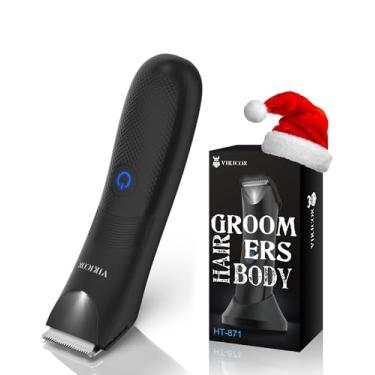 Imagem de VIKICON Aparador masculino Manscape – Aparador de bolas IPX7 à prova d'água com lâmina leve e de cerâmica, aparador corporal para cuidados púbicos/corpo/virilha, barbeadores elétricos,