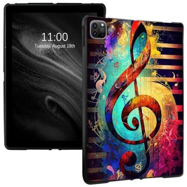 Imagem de Capa para tablet para iPad Pro 12.9 6ª/5ª/4ª/3ª geração 2022/2021/2020/2018, fina, leve, à prova de choque, capa protetora de TPU macio para iPad Pro de 12,9 polegadas, nota musical