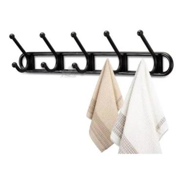 Imagem de Oferta 2 Unidades De Cabideiro 5 Ganchos Multiuso Porta Parede Banheir