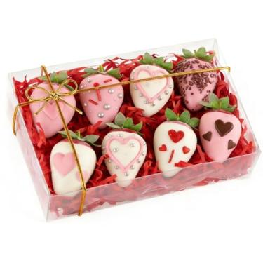 Imagem de JCXGRVC Pacote Com 10 Morangos Cobertos Chocolate Transparente - Biscoitos De 8 X 5 2 Polegadas, Mini Bolo Bundt, Torta, Guloseima Rolinho Canela, Caixas Trufas, Lembrancinhas Para Festas E Casament