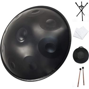Imagem de Instrumento De Bateria De Mão Em Ré Menor 9 Notas Tambor De Mão De Aço De 22 Polegadas Com Bolsa De Mão Macia, 2 Martelos De Mão, Suporte De Mão