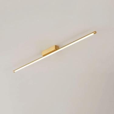Imagem de Luminária De Teto Linear Led Moderna Semi Flush Mount Luz De Teto Minimalista De Faixa Longa Lustre Para Sala De Estar Cozinha Corredor De Escada, Gold, 60CM/23.6In