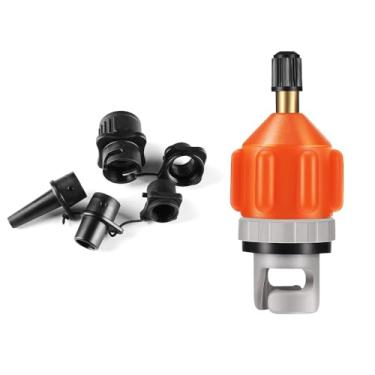 Imagem de Conjunto de Adaptadores para Bomba Inflação Multifuncional Kit Bico Ar Pranchas Remo Vertical Caiaques Surfe Barcos Infláveis e Colchões Acessório em Plástico Nylon