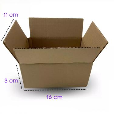 Imagem de Kit 50 Caixa de Papelão Embalagem 16x11x3 Mini Pac