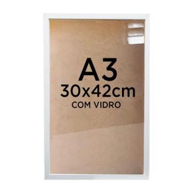 Imagem de Moldura Quadro Caixa 3cm A3 30x42cm Foto Poster Ilustração Com Vidro -