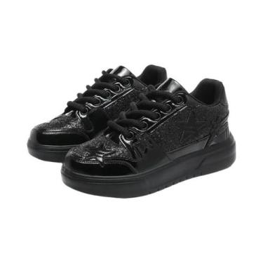 Imagem de Tênis De Skate Com Plataforma Dourada Brilhante Para Homens E Mulheres