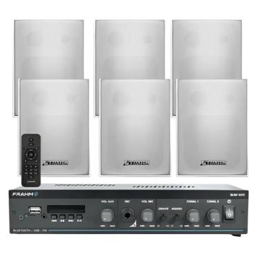 Imagem de COMP Kit Amplificador Frahm SLIM 1600 G5 60W Bluetooth 5.0 + 4 Caixas 