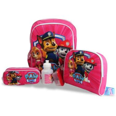 Imagem de Kit Mochila de Costas Patrulha Canina Tam G, Rosa