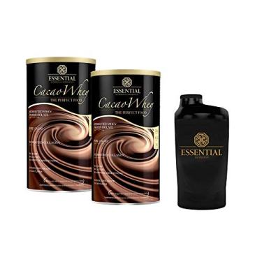 Imagem de Kit 2x Cacao Whey 900g Essential Nutrition Shaker Exclusivo Be Brave