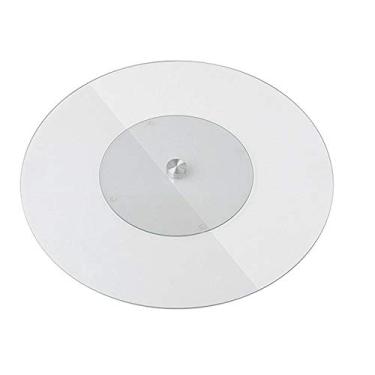 Imagem de CENTRO DE MESA PRATO GIRATORIO GRANDE EM VIDRO TEMPERADO E INOX CENTRO DE MESA 45CM TRANSPARENTE