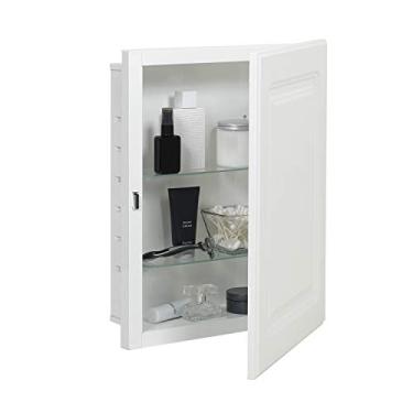 Imagem de American Pride G9612RPR1 porta de painel rebaixada branca elevada com armário de aço para medicamentos corporais, 16 x 20, 1 pack, White