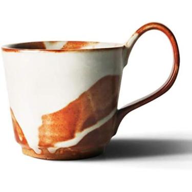 Imagem de Xícara De Café Feita À Mão Em Grés Com Alça Grande Personalizada Para Café E Chá Caneca Colorida Com Esmalte Artístico Café Da Manhã Xícara De Leite, Xícaras De Café De 10,8 Onças,A,Hilarious123