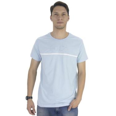Imagem de Camiseta Detalhe Frontal Masculina Rg-518 Azul - Polo Rg-518