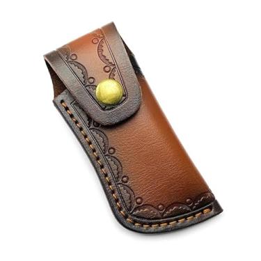 Imagem de Estojo de couro vintage com bainha de bolso dobrável porta-malas coldres artesanais bolsas de presente para homens bolsas coldres