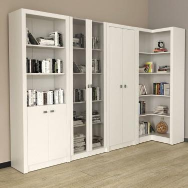 Imagem de Kit 4 Armários Multiuso de Escritório com 6 Portas Branco